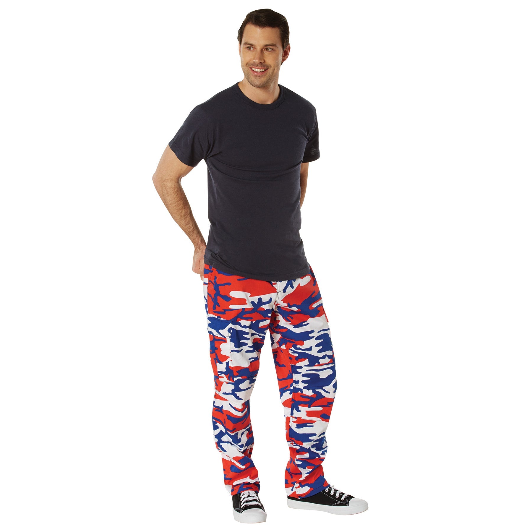 Camo Tactical BDU Pants Red White Blue Camo