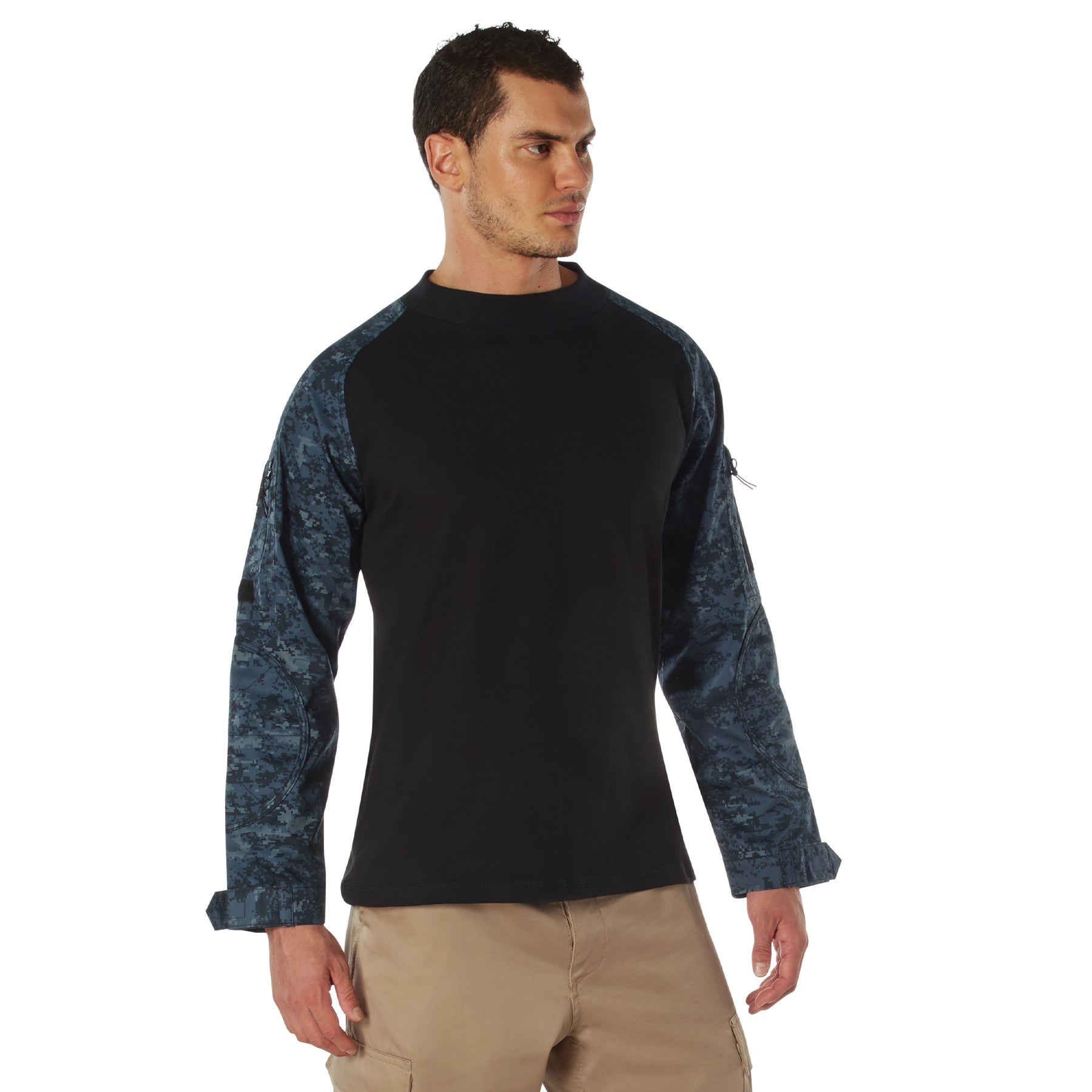 Digital Camo Tactical Combat Shirts Midnight Blue Digital Camo