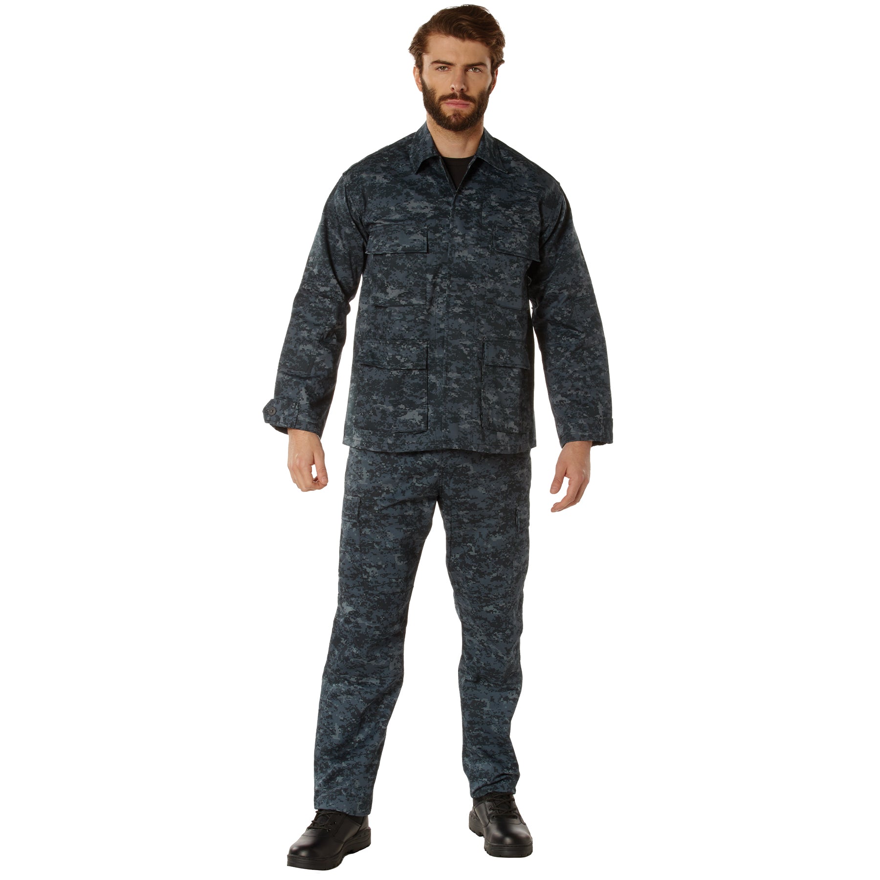 Digital Camo Tactical BDU Shirts Midnight Blue Digital Camo
