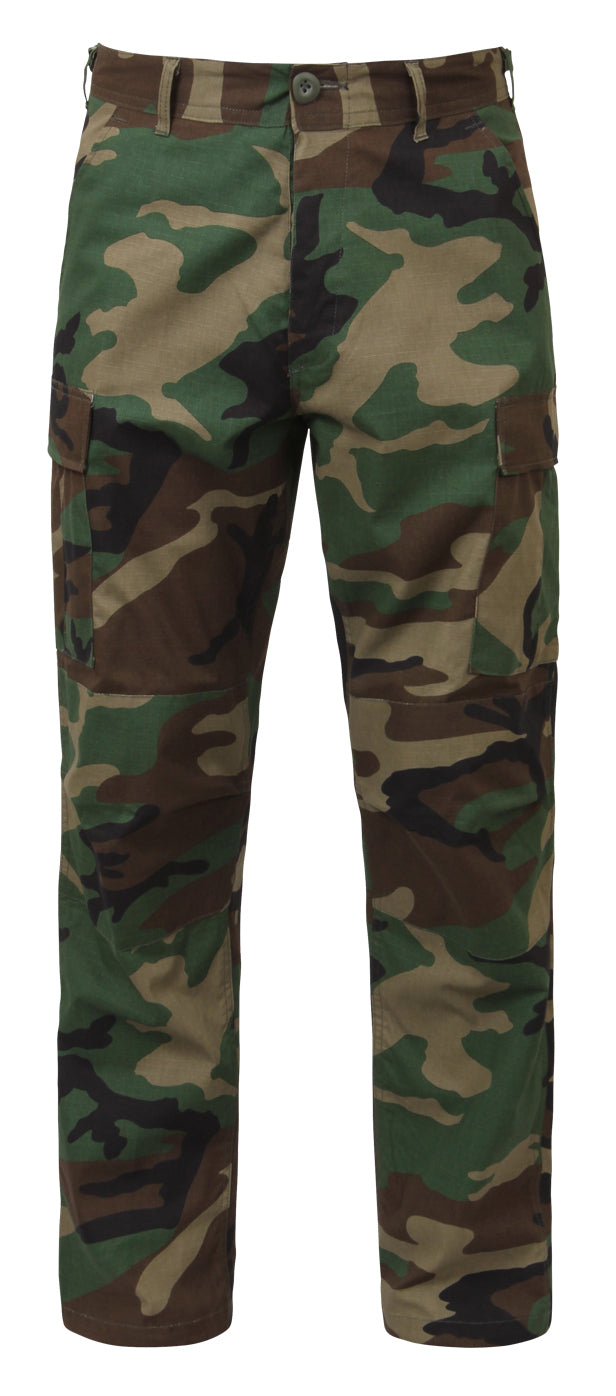 Camo Rip-Stop Tactical BDU Pants Woodland Camo