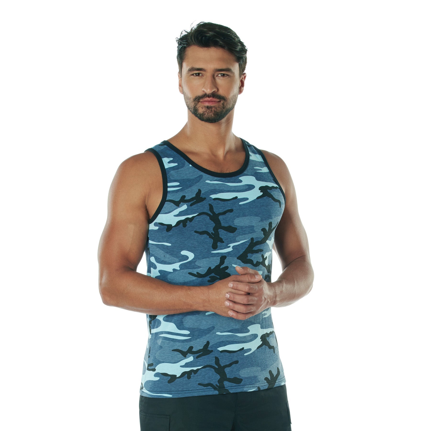 Camo Tank Tops Sky Blue Camo