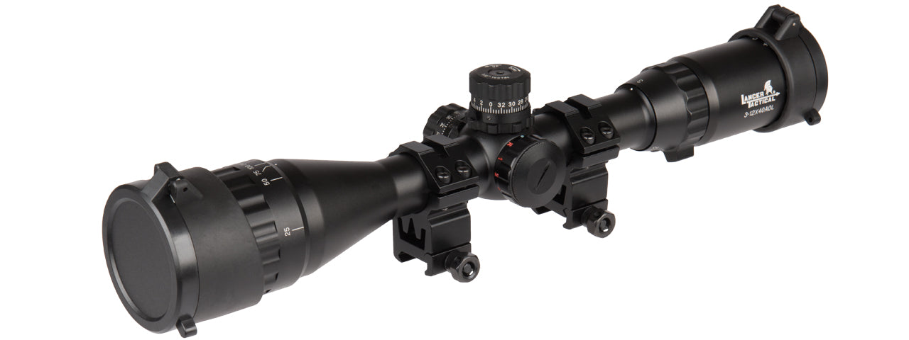 3-12x40 Red/Green/Blue Illuminated Rifle Scope - Totowa Airsoft