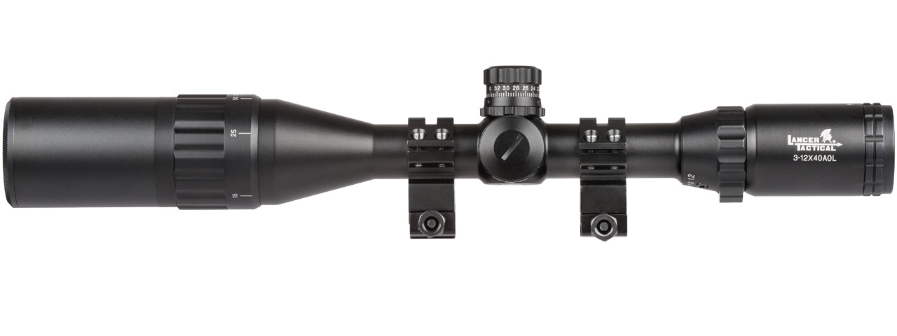 3-12x40 Red/Green/Blue Illuminated Rifle Scope - Totowa Airsoft