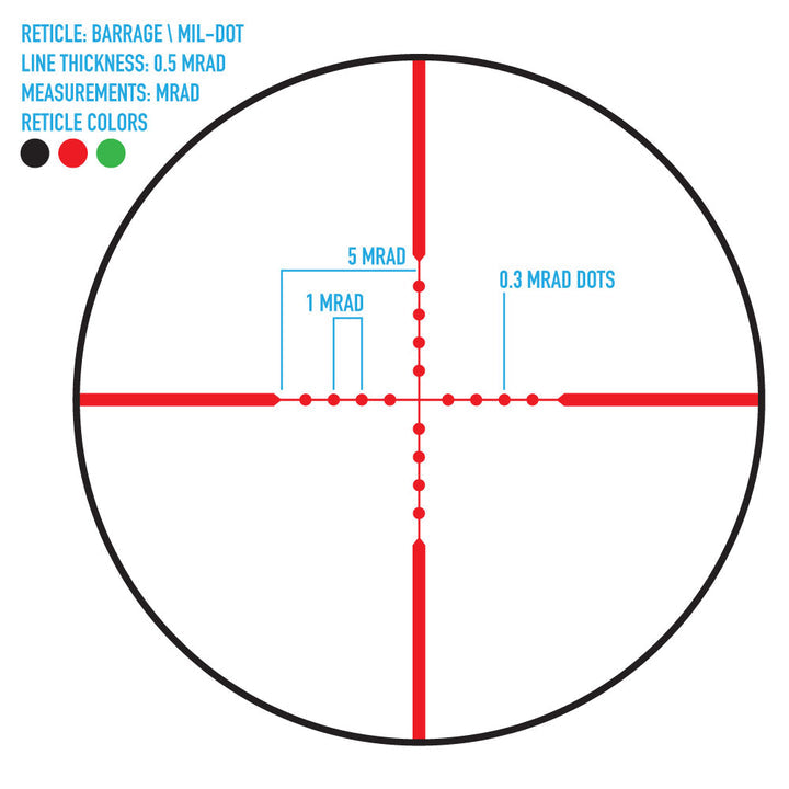Barrage 1.5-5x32 Rifle Scope with Laser - Totowa Airsoft