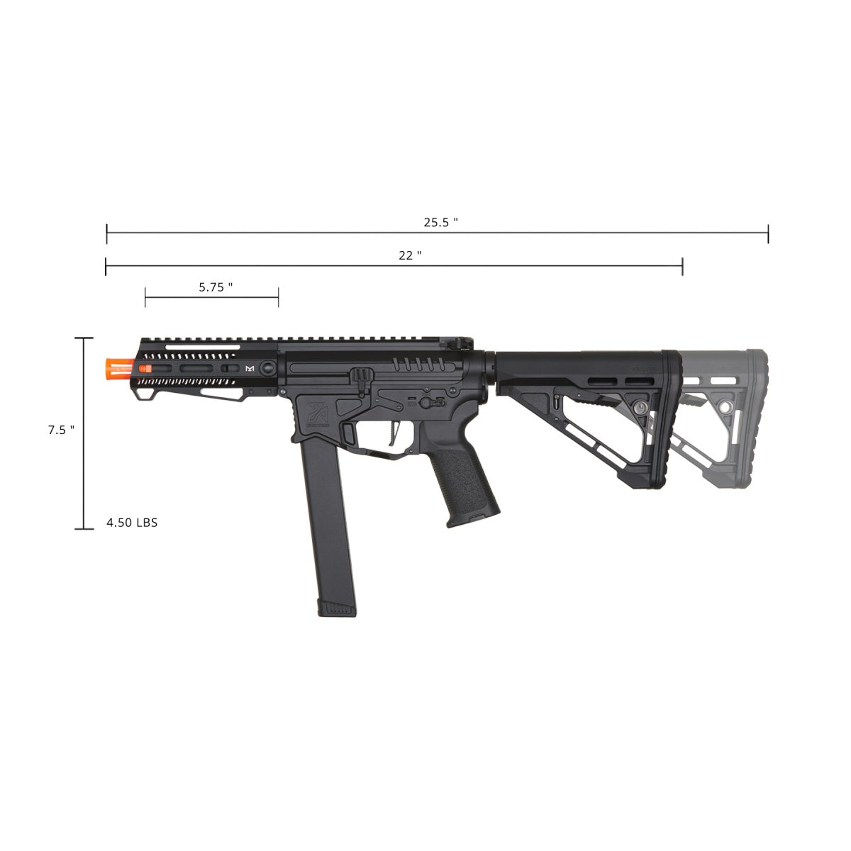 Lancer Tactical Zion Arms PW9 Mod1 Shorty