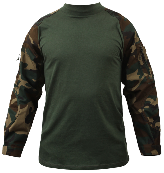 Rothco Woodland Combat Shirt (COMBATSHIRT) - Totowa Airsoft