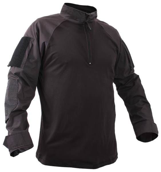  Rothco Black 1/4 Zip Combat Shirt (COMBATZ) / Combat Shirts - Totowa Airsoft