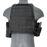  Black Tactical Assault Plate Carrier Vest (TAC2VEST) / Tactical Vest - Totowa Airsoft