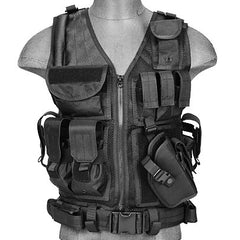 Black G2 Cross Draw Tactical Vest (TACVEST1) - Totowa Airsoft