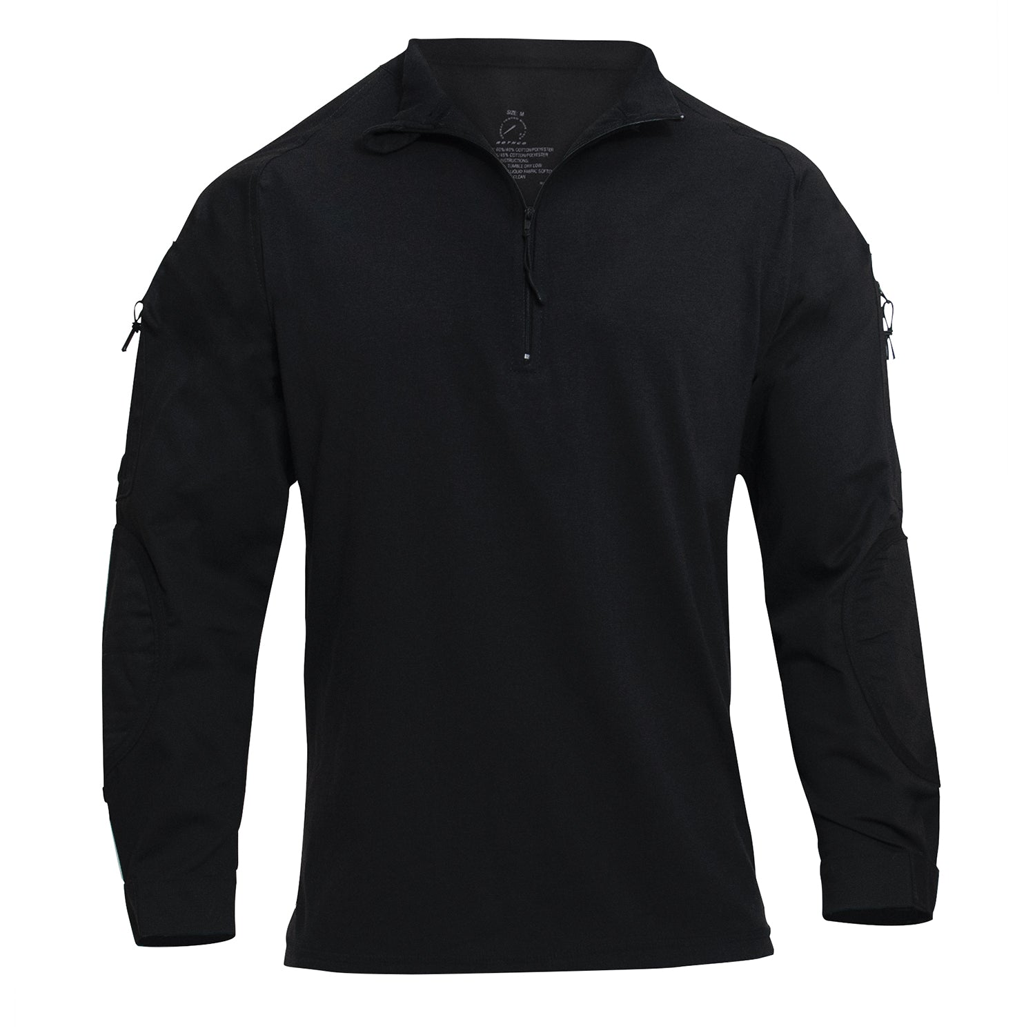 [1/4 Zip] Tactical Combat Shirts Black