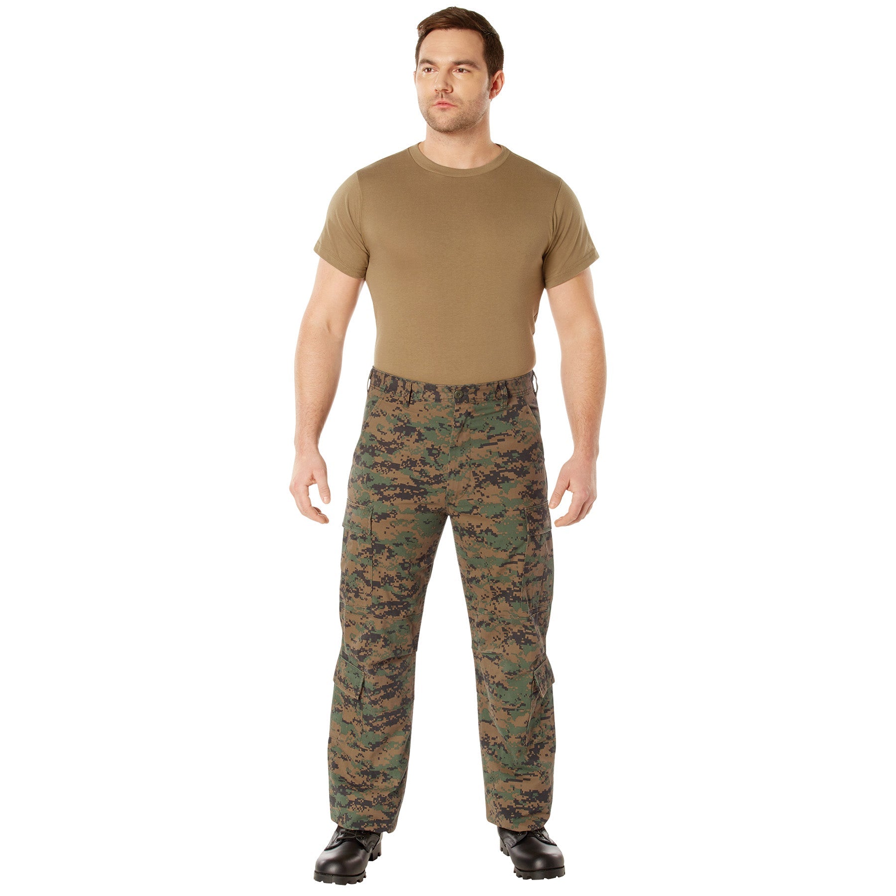 [Vintage Paratrooper] Digital Camo Cargo Fatigue BDU Pants Woodland Digital Camo