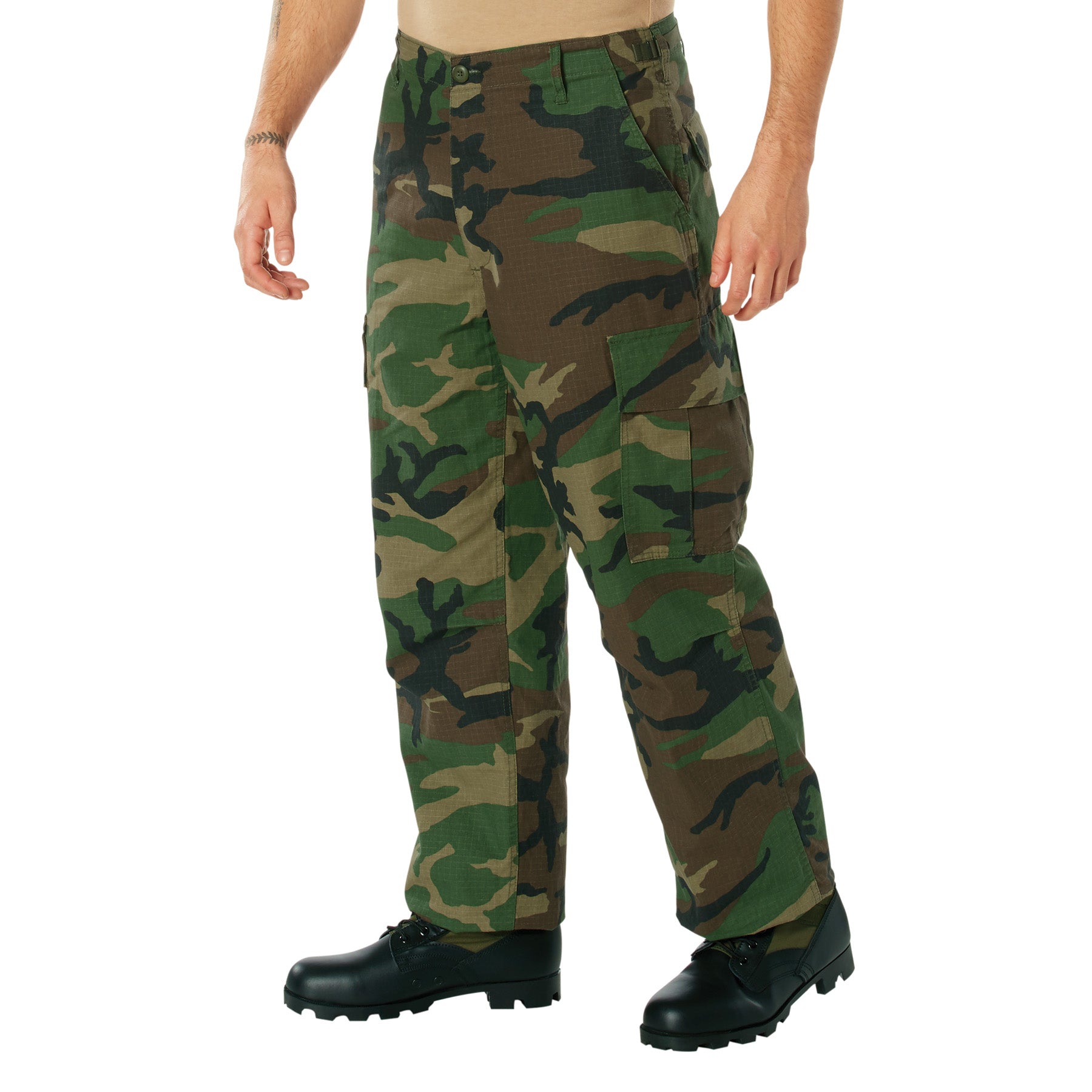 Vintage Vietnam Era] Camo Cargo Fatigue BDU Pants | Woodland Camo