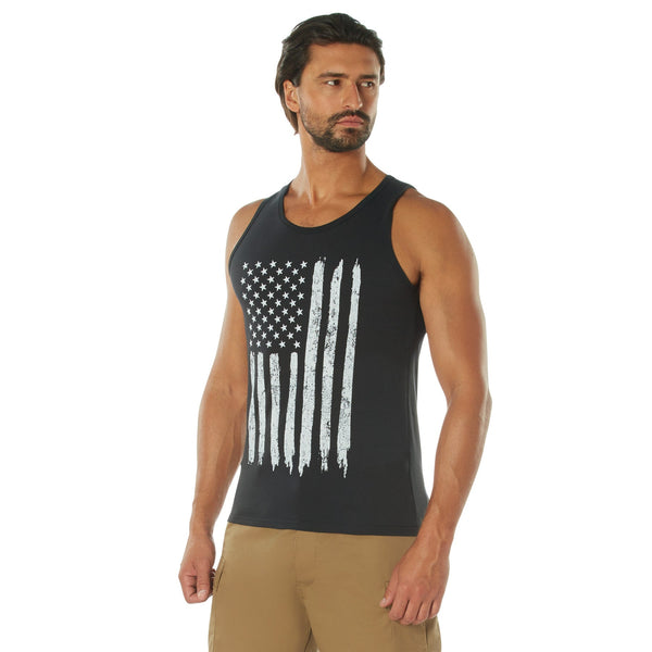 US Flag Tank Tops Black