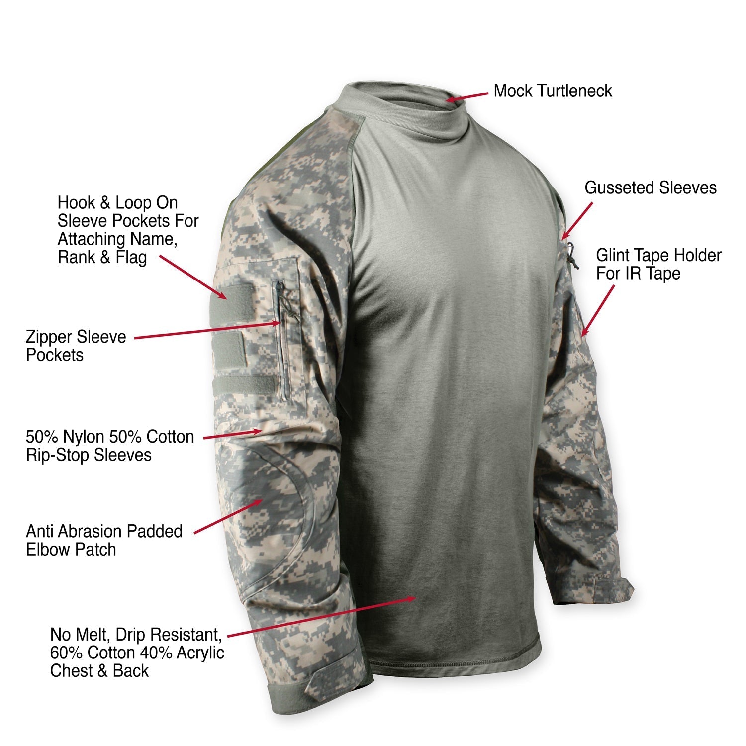 [Military][Fire Retardant] Digital Camo Combat Shirts