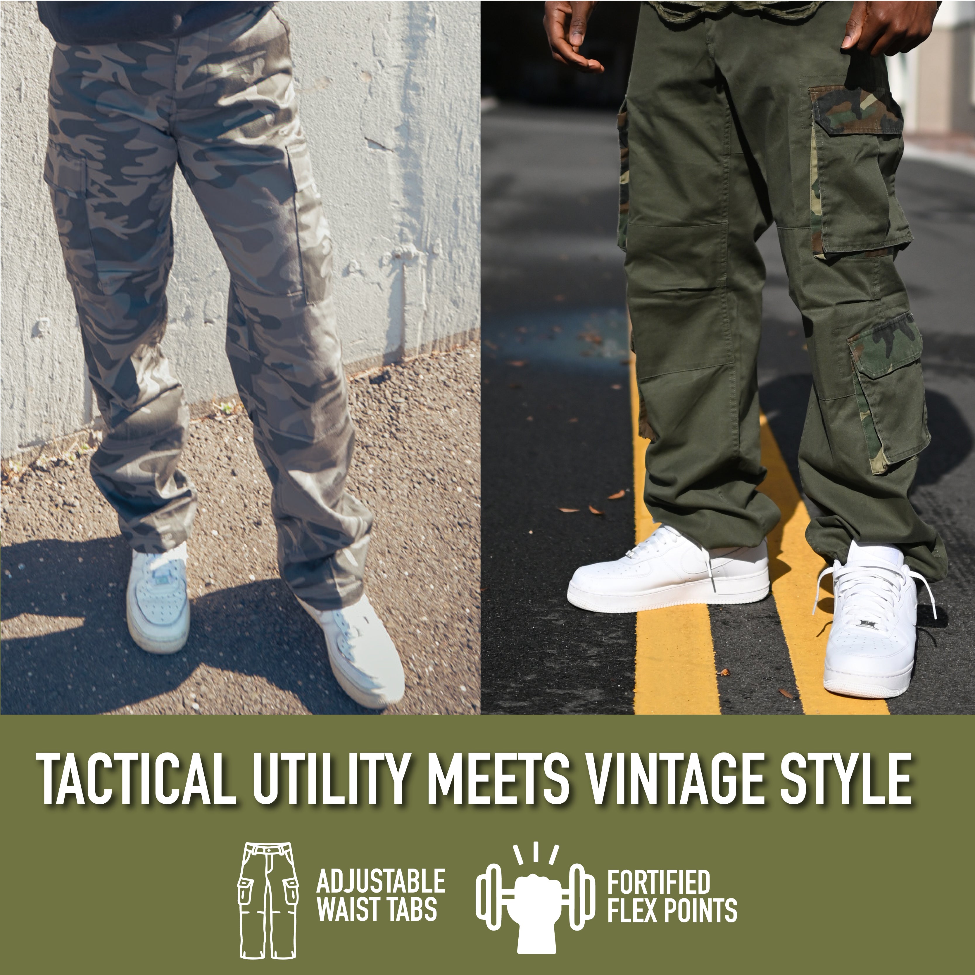 [Vintage Paratrooper] Digital Camo Cargo Fatigue BDU Pants