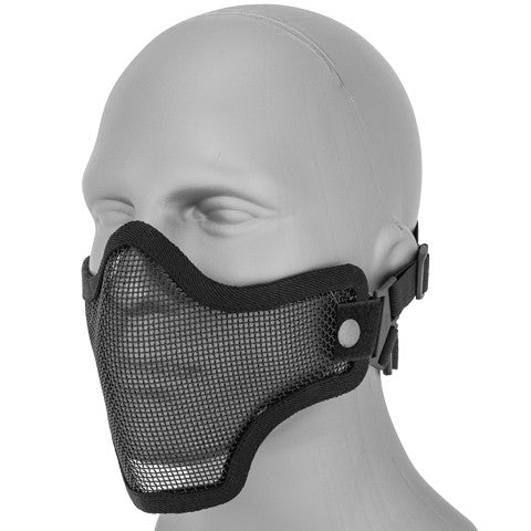 Black Half Face Mesh Mask (MESHMASKH) - Totowa Airsoft