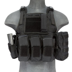  Black Tactical Assault Plate Carrier Vest (TAC2VEST) / Tactical Vest - Totowa Airsoft