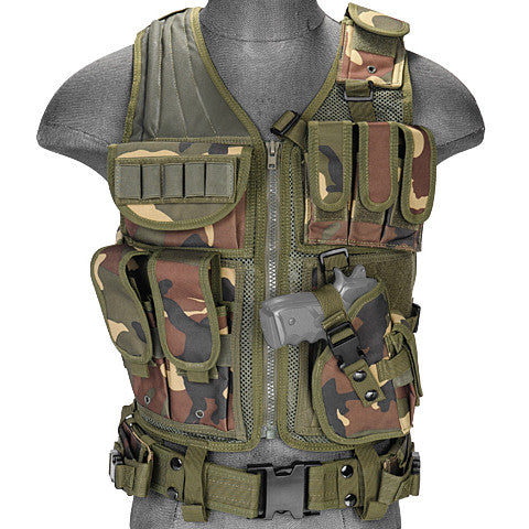 Woodland G2 Cross Draw Tactical Vest (TACVEST1) – Totowa Airsoft