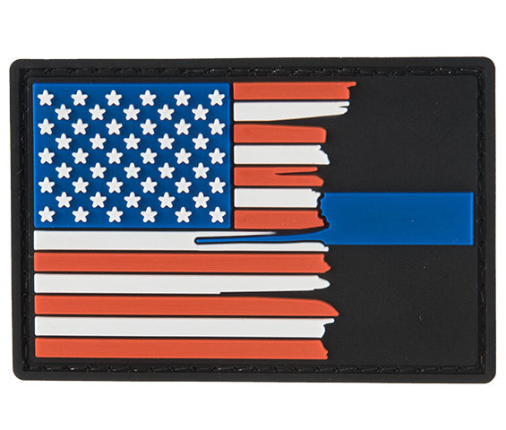  G-Force Subdued Tattered US Flag Thin Blue Line Patch (PATCH159) / Morale Patch - Totowa Airsoft