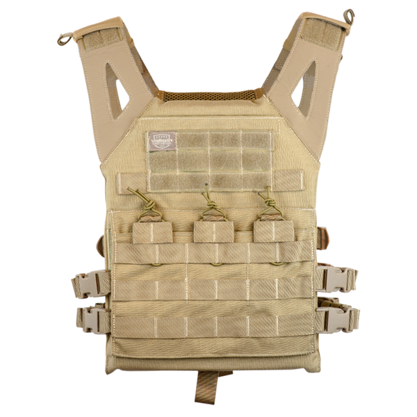  Valken Tan Lightweight Plate Carrier II Vest (PC2TAN) / Tactical Vest - Totowa Airsoft